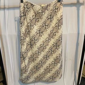 snake print midi skirt
